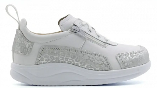 Полуботинки ортопедические женские Ортомода 82388-Х-505 СД белые увеличенной полноты с молнией фото 6