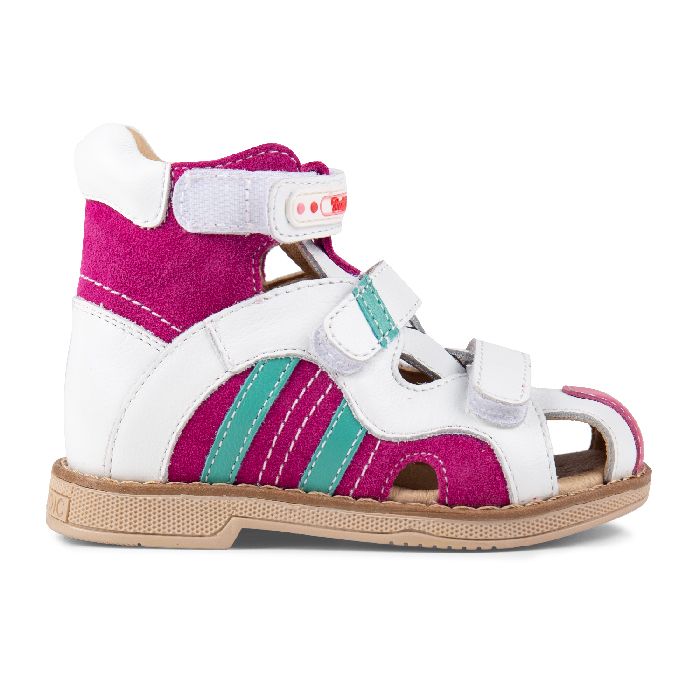 Сандалии ортопедические  с закрытым носом цв. бело-розовый TW-270-2 фото 3