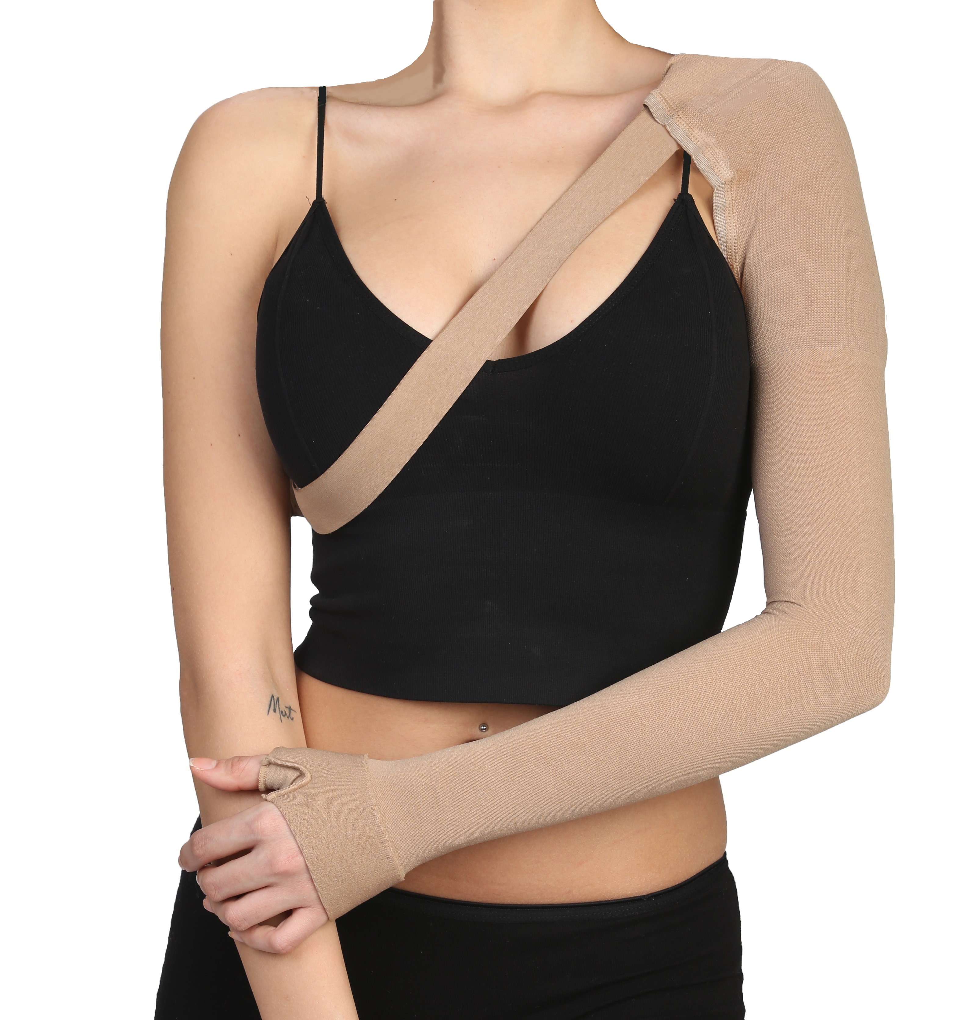 Компрессионный рукав удлиненный  с креплением на плечо с перчаткой 1 кл. компр. 514K фото 1