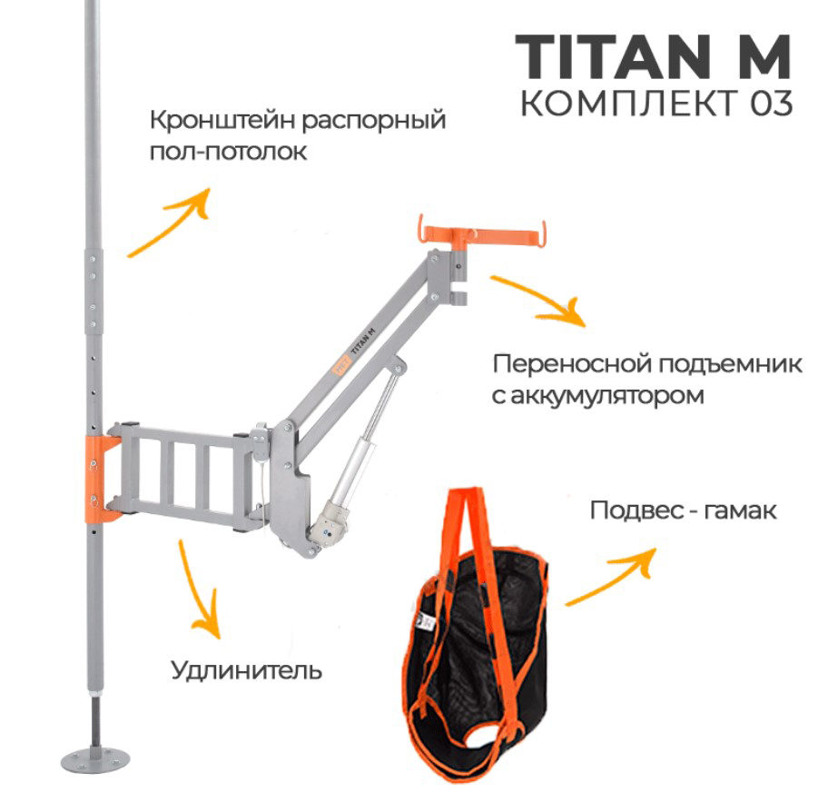 Подъемник для инвалидов с распором пол-потолок MET TITAN M КОМПЛЕКТ 03 фото 1