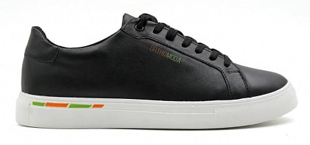 Кеды ортопедические женские кожаные Ортомода 61145-Х-601С демисезонные со съемной стелькой черные фото 1