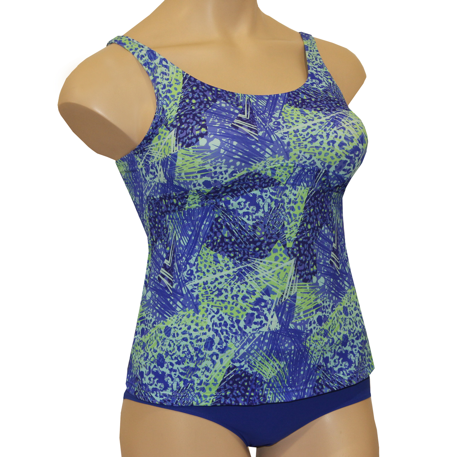 Купальник после мастэктомии Синий с лаймом К0881 П203 фото 1