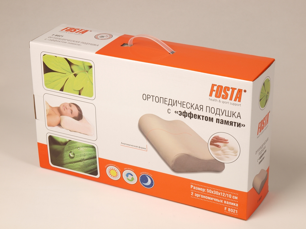 Подушка ортопедическая с эффектом памяти (50*30*12/10) F 8021   фото 2