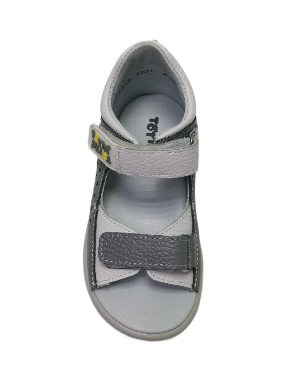 Босоножки  детские с открытым носом, светло-серый/белый 0231-КП-711,709 фото 6