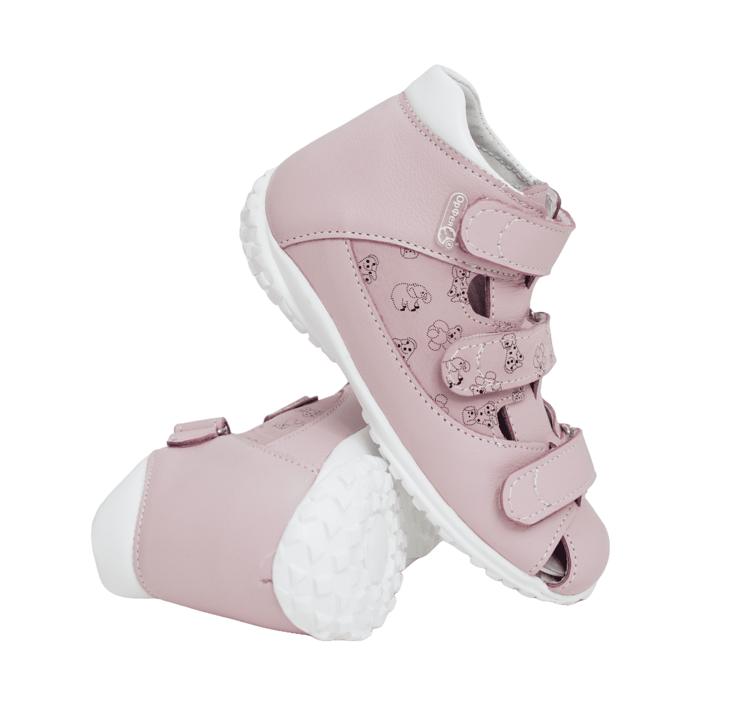 Сандалии детские ортопедические с закрытым носом Орфея Б3-202-104-057-1 кожаные розовые фото 4