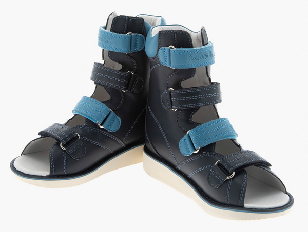 Сандалии на липучке детские ортопед. с открытым носом (цвет синий\голубой) 23-103-1 фото 2