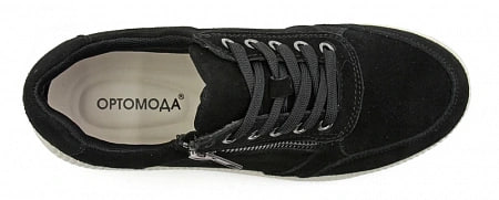 Кроссовки ортопедические женские Ортомода 88125-В-701 черные из велюра с молнией фото 5