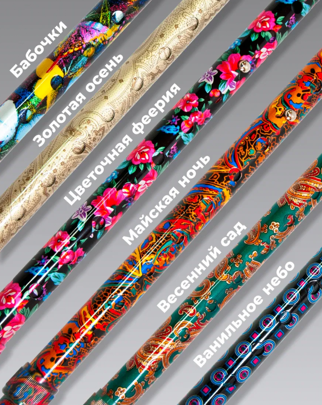 Трость телескопическая с пластмассовой ручкой ТР1(ПР) с УПС, цвет Весенний сад фото 13