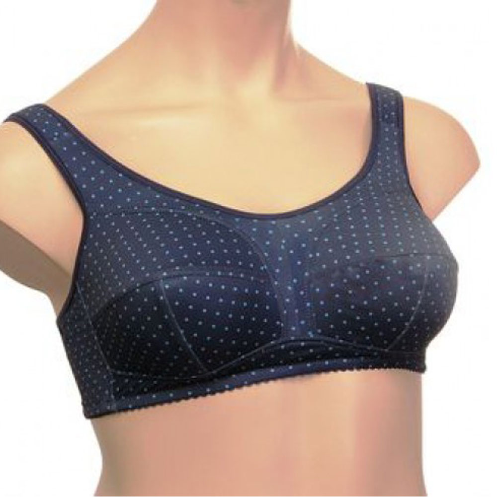 Бюстгальтер после мастэктомии Бирюзовые горошки на синем ЛФ0789-2К П107 фото 1