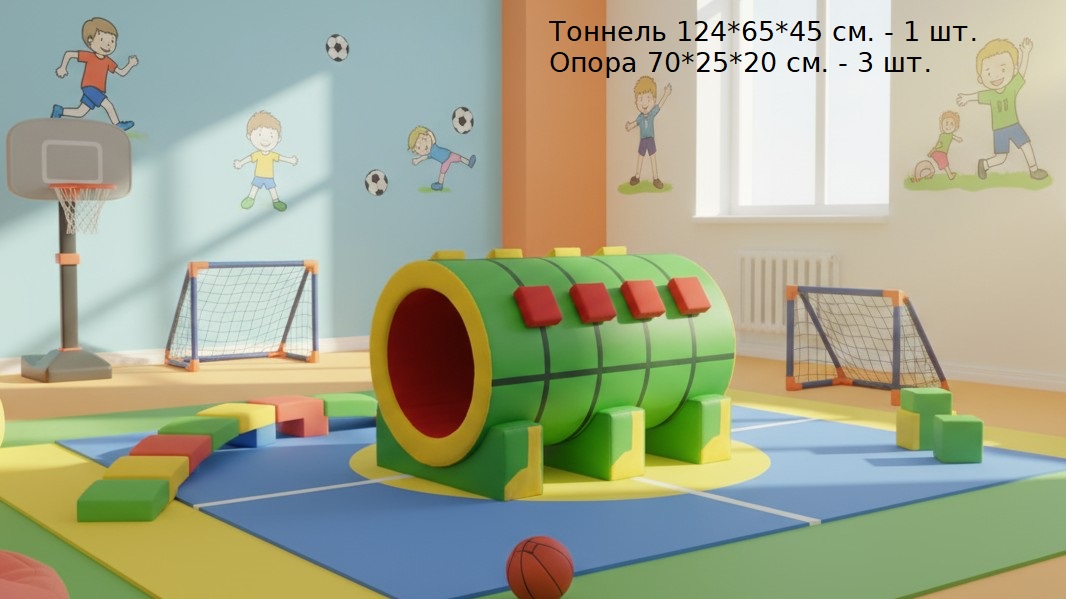 Сенсорный тоннель Гусеница 124*65*45 фото 2